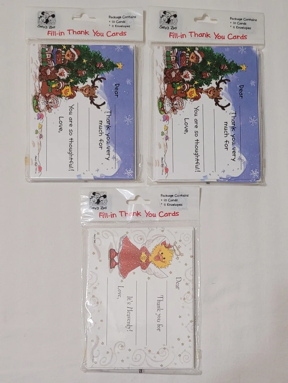 Susy's Zoo Fill-in Thank You Cards (27 cards total) - 2 New/1 Used